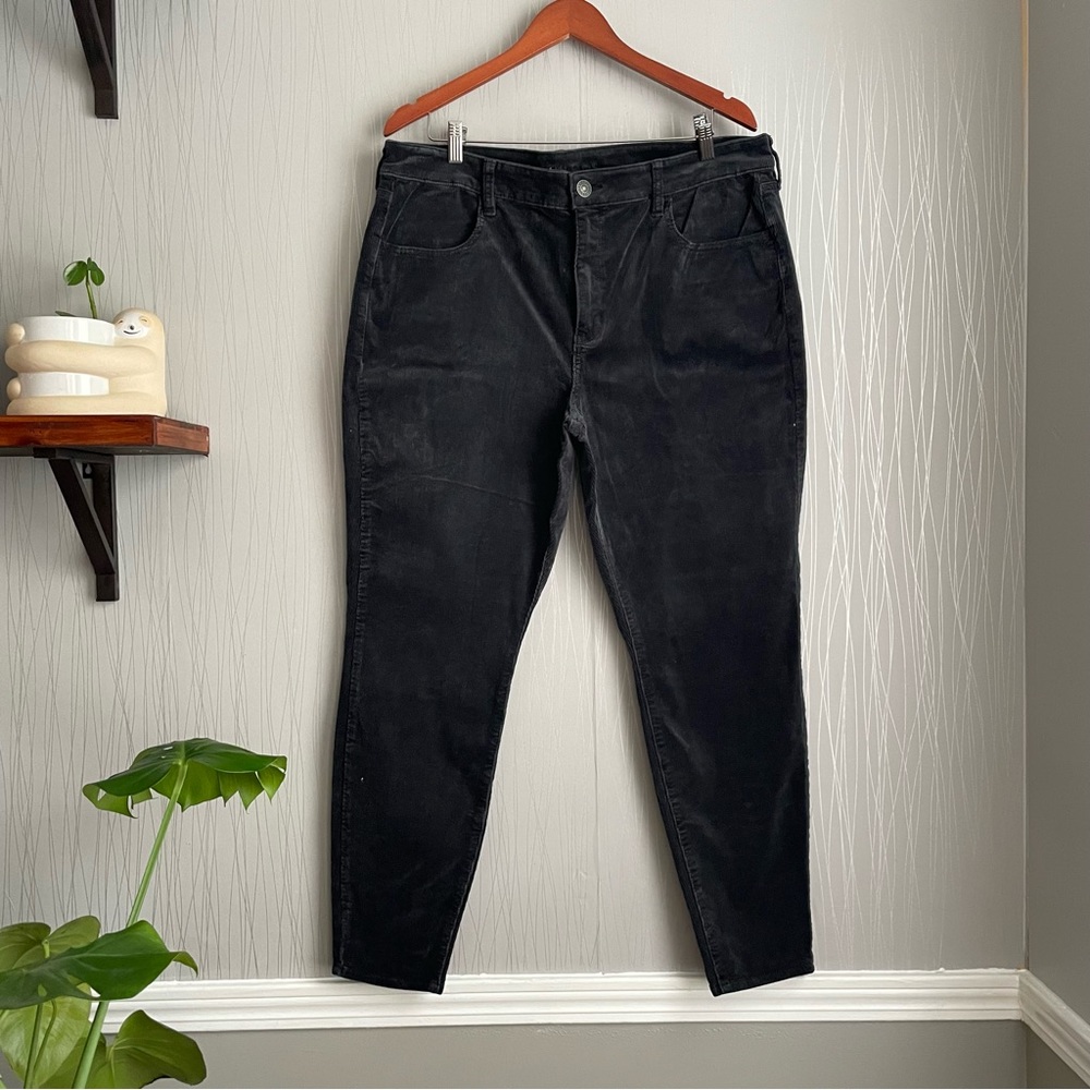 American Eagle High Rise Jegging Corduroy Black Pant Women’s Plus Size 20